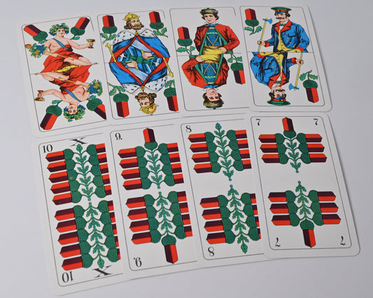 Skatspiel DDR – Altenburger Spielkarten, Hallisches Bild, deutsches Blatt, Einzelstück – 1980er Jahre