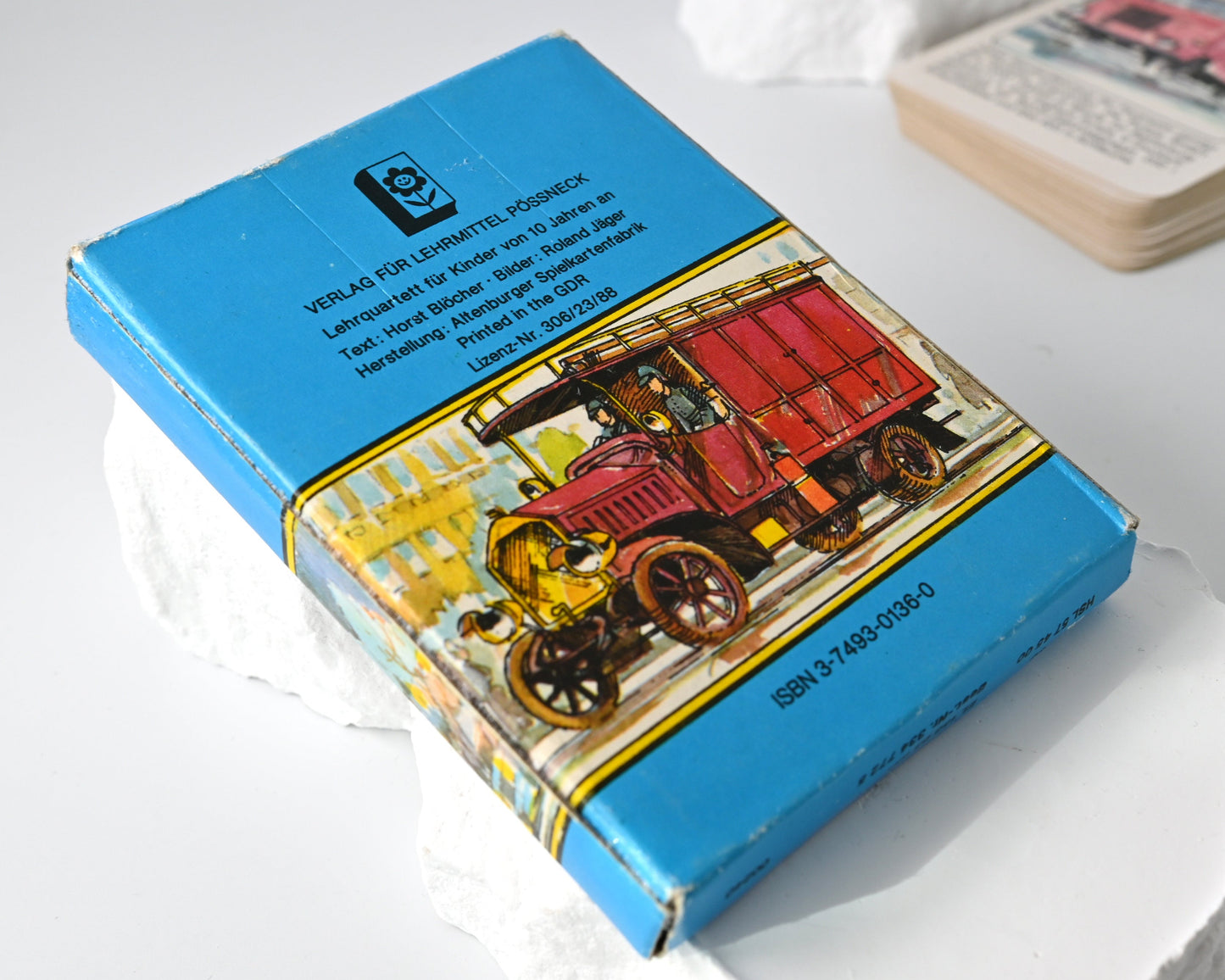 Quartettspiel – Feuerwehr-Quartett, Altenburger Spielkarten DDR, Feuerwehr-Technik, Einzelstück – 1980er Jahre