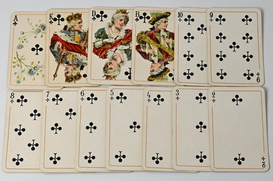 Salon Patience Nr 170, Vereinigte Stralsunder Spielkarten Fabriken, mit Goldecken, Reichsstempel Nr 4, Einzelstück, 1920er Jahre