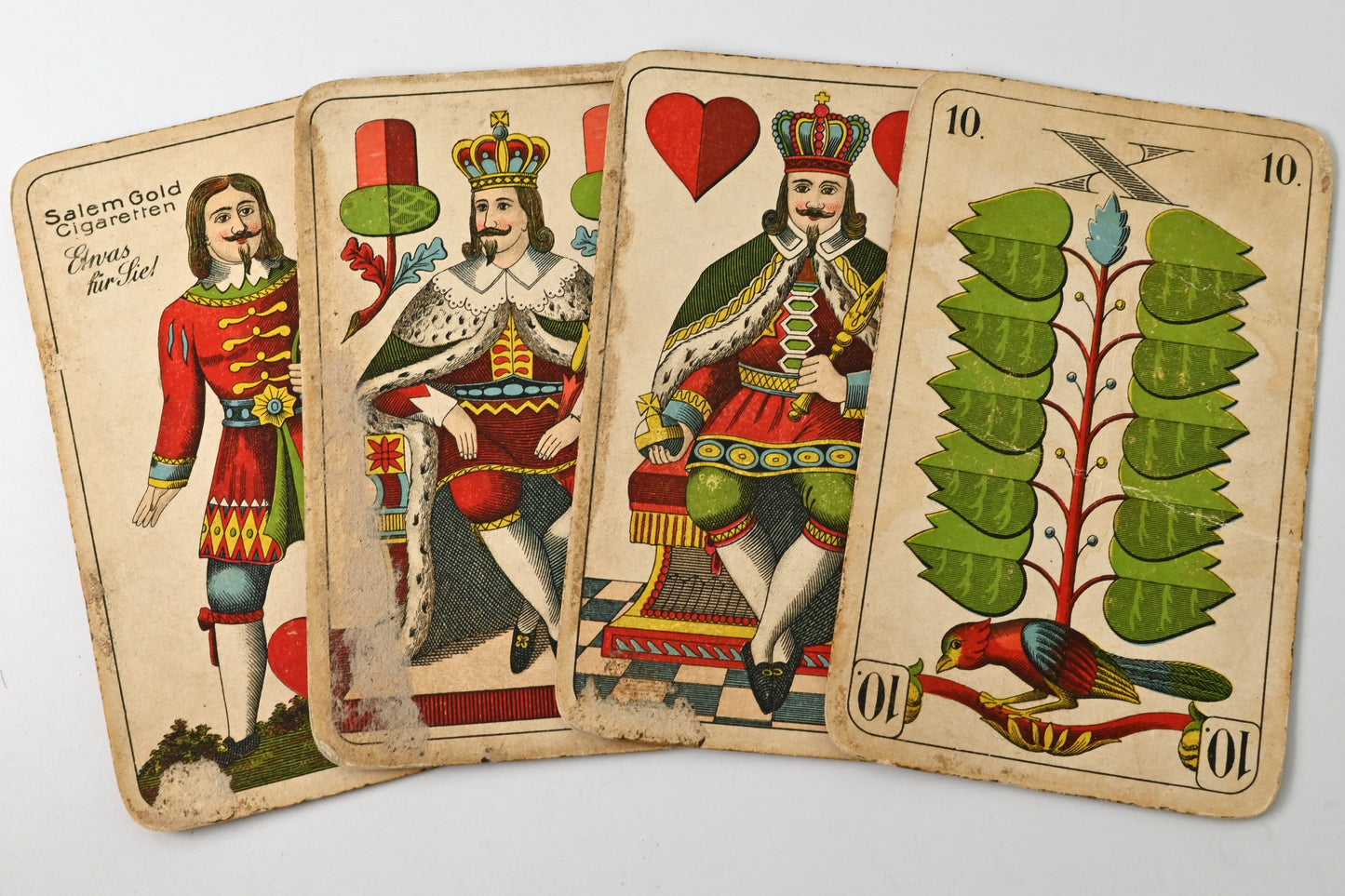 Antique Skat Playing Cards – VSS Altenburg “Superfine Schwerdter Deck”, Saxon Pattern, Salem Gold Advertising – c.1900