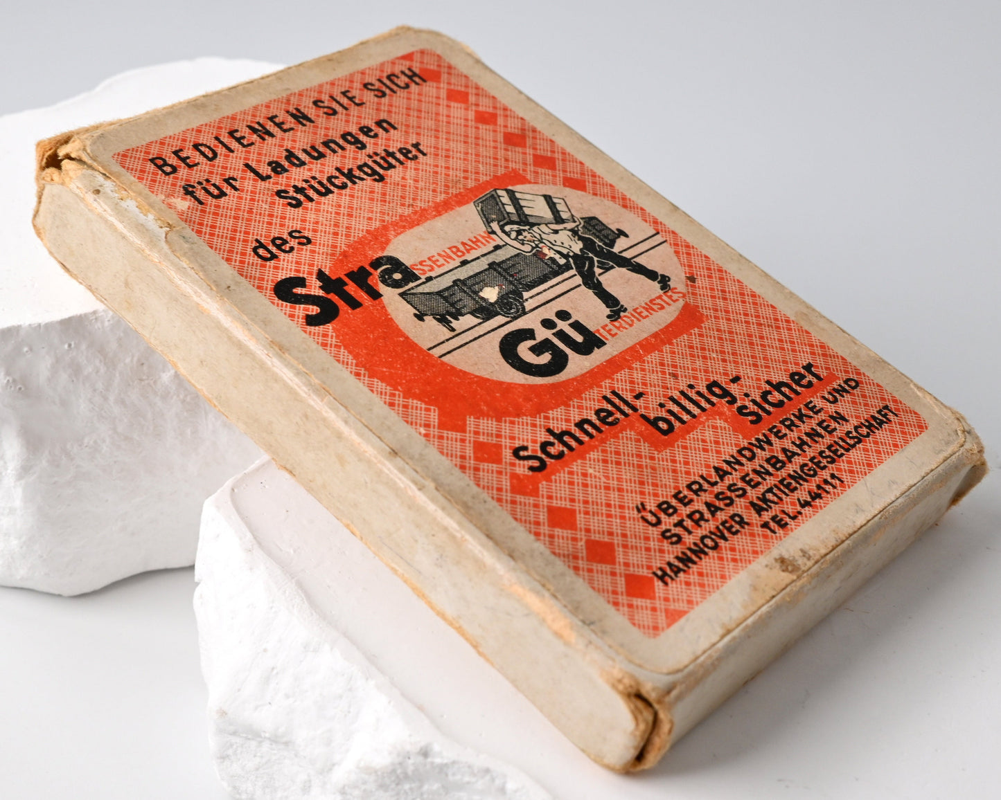 Skatspiel, Reklame - Straßenbahngüterdienst Hannover, Altenburger und Stralsunder Spielkarten, französisches Blatt, 1930er Jahre