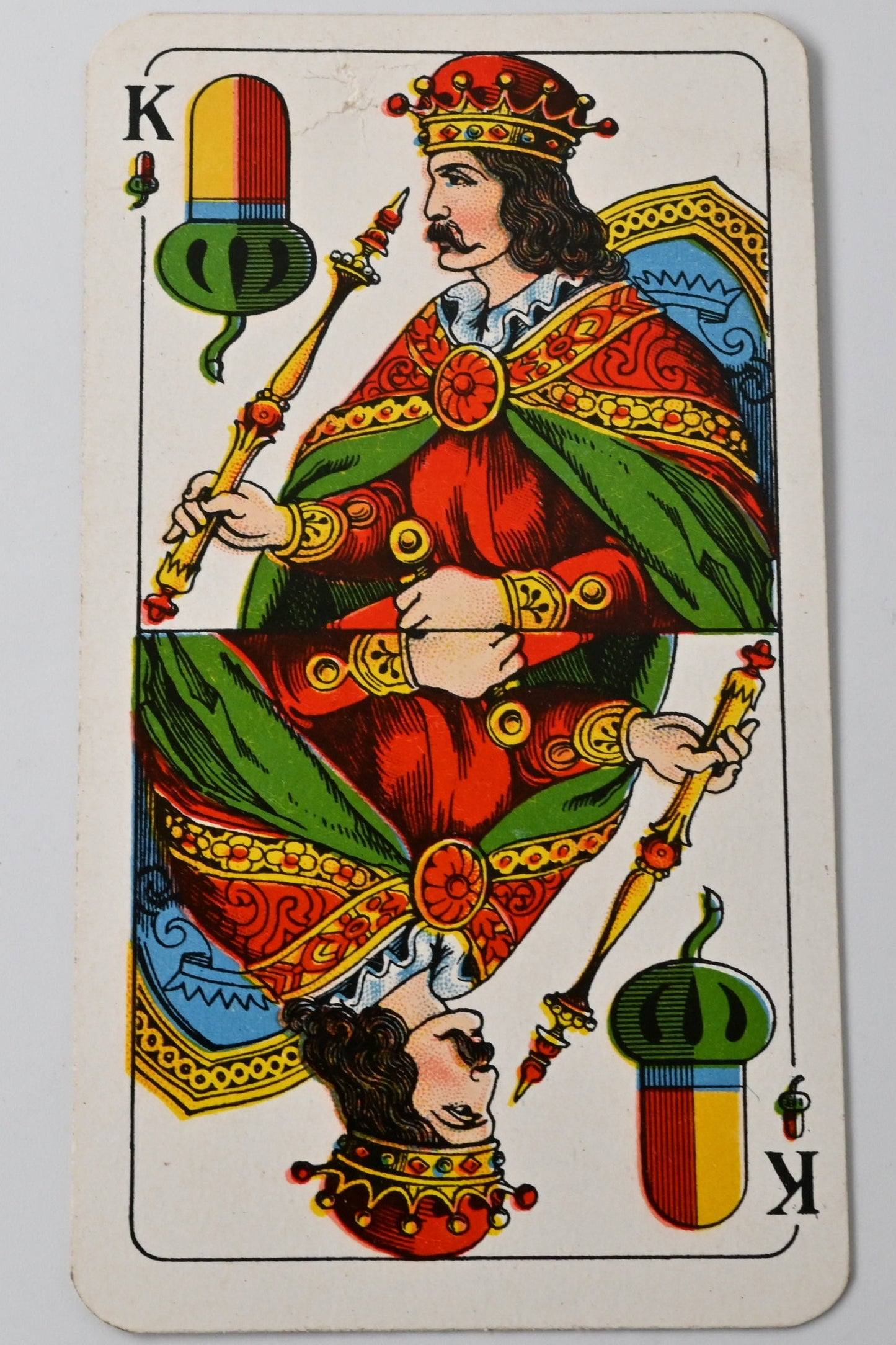Tarock Kartenspiel, Altenburger Spielkarten, bayerisches Doppelbild, deutsches Blatt, für Tarock und Schafkopf, 1940er Jahre