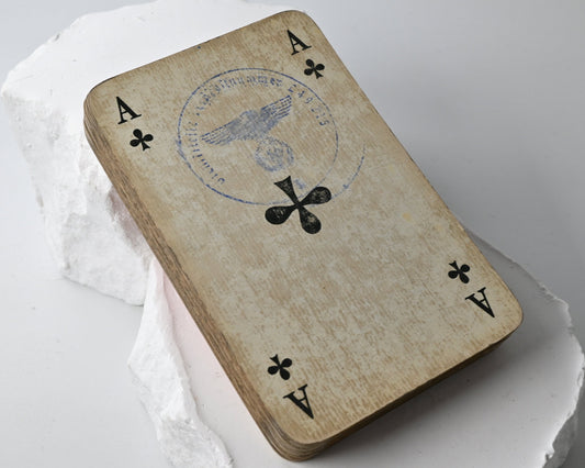 Vintage Skatspiel mit Feldpoststempel – F. X. Schmid München, französisches Blatt, Deutsches Reich, Sammlerstück – 1930er Jahre