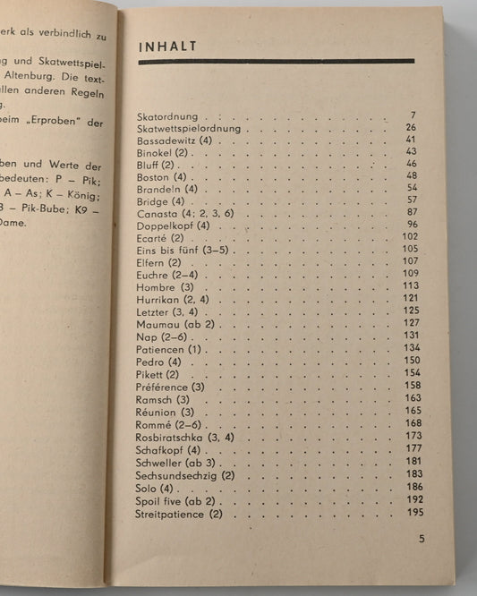 Spielregelbuch – Spielregeln für Kartenspiele, Altenburg (Coeur), Sachbuch und Ratgeber, DDR – 1980er Jahre