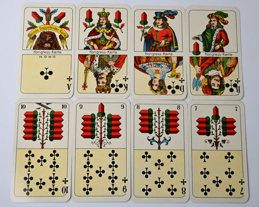 Altenburg Congress Card, Skat Deck with Gilt Corners, Saxon / Berlin Pattern, VASS Altenburg, One-of-a-Kind, 1930s
