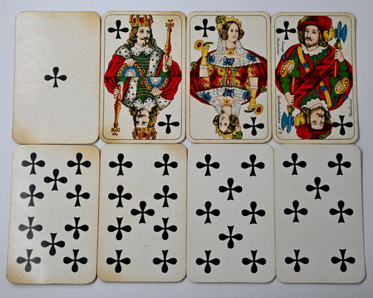 Skat Game with Gold Edges, Vereinigte Stralsunder Spielkartenfabriken, French-Suited Deck, Imperial Tax Stamp, Unique Piece, 1890s