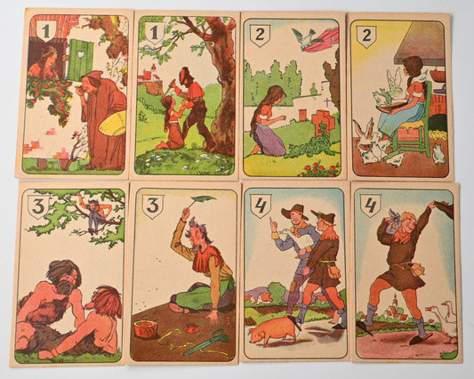 Black Peter Card Game, Die Böse Hundert, Fairy Tale Card Game of the Berliner B.Z., Complete Publisher-Issued Game, One-of-a-Kind Piece, 1930s