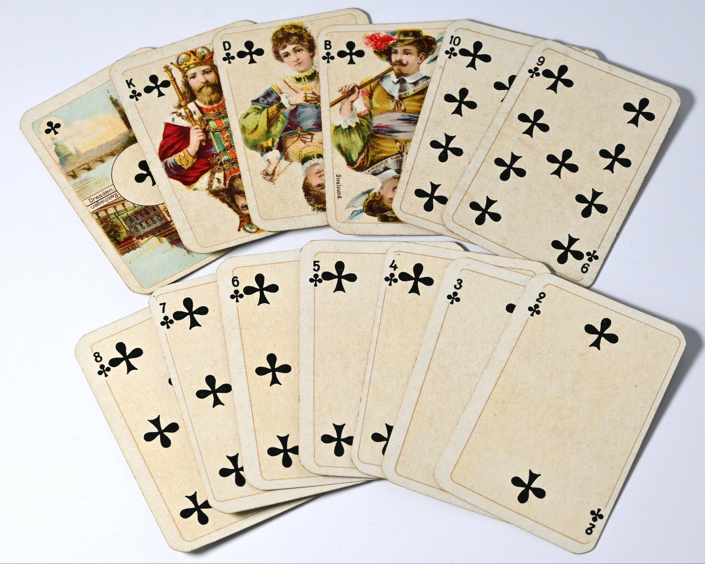 Salon-Patience Nr. 182 – Vereinigte Stralsunder Spielkarten-Fabriken, Goldschnitt, Steuerstempel Nr. 4, Einzelstück – 1920er Jahre