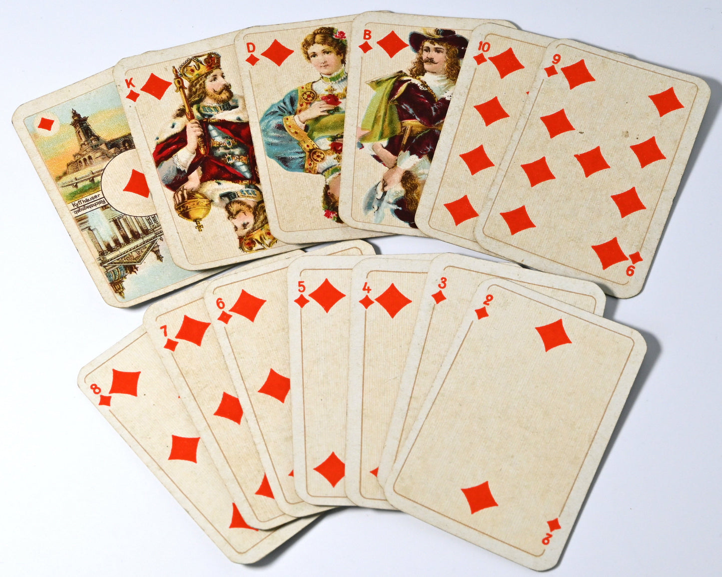 Salon-Patience Nr. 182 – Vereinigte Stralsunder Spielkarten-Fabriken, Goldschnitt, Steuerstempel Nr. 4, Einzelstück – 1920er Jahre