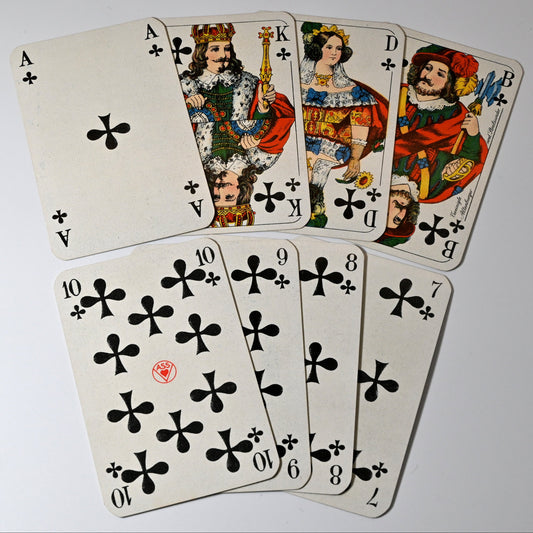 Skatspiel, Altenburger Spielkarten, Luxus Skatkarte, Goldecken, französisches Blatt, Einzelstück, 1940er Jahre