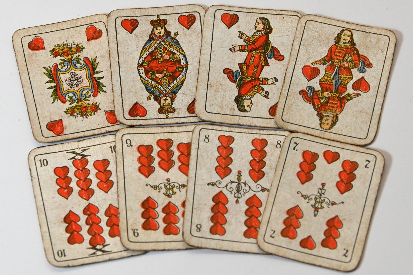 Miniature Skat Deck, B. Dondorf Frankfurt, German Pattern, Finest Double-Headed Cards, in Tin Box, One-of-a-Kind, 1930s