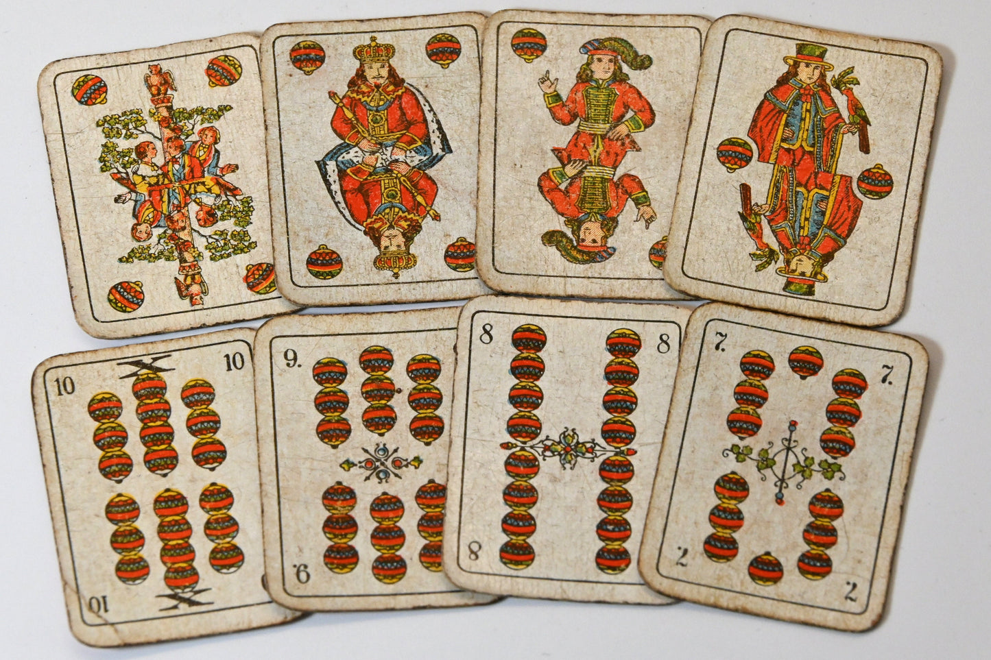 Miniature Skat Deck, B. Dondorf Frankfurt, German Pattern, Finest Double-Headed Cards, in Tin Box, One-of-a-Kind, 1930s