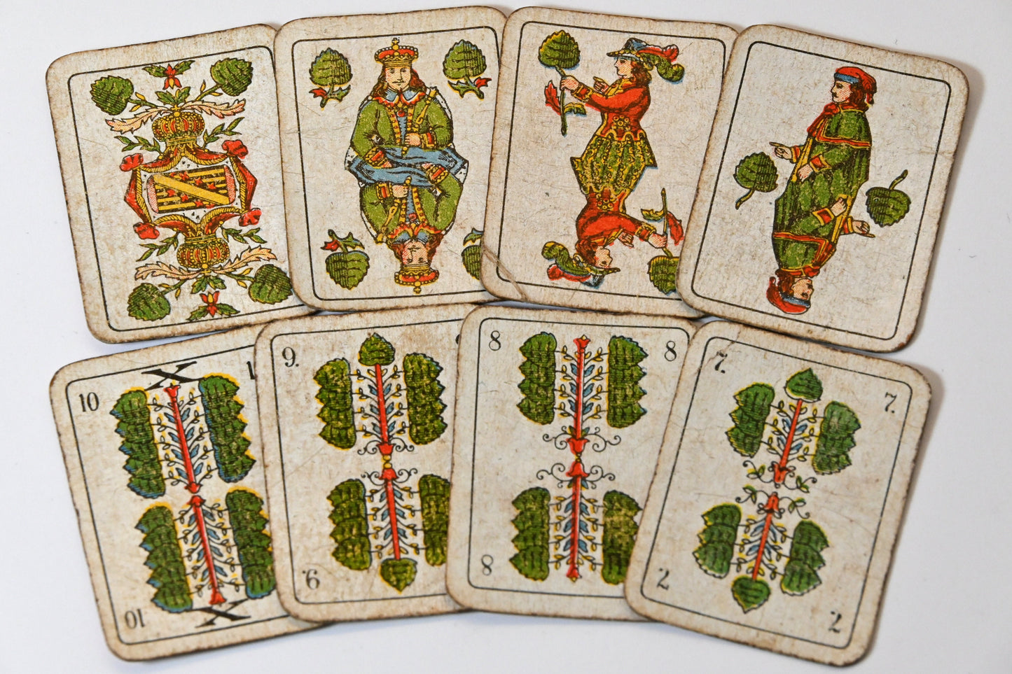 Miniature Skat Deck, B. Dondorf Frankfurt, German Pattern, Finest Double-Headed Cards, in Tin Box, One-of-a-Kind, 1930s