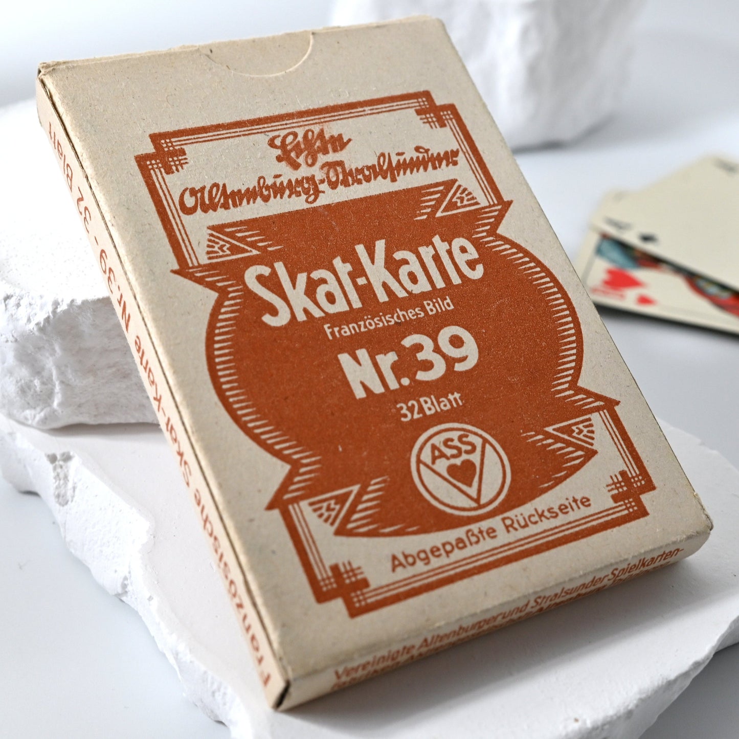 Skat game, Skat Card No. 39, Altenburg playing cards, French-suited deck, unique piece, 1940s.