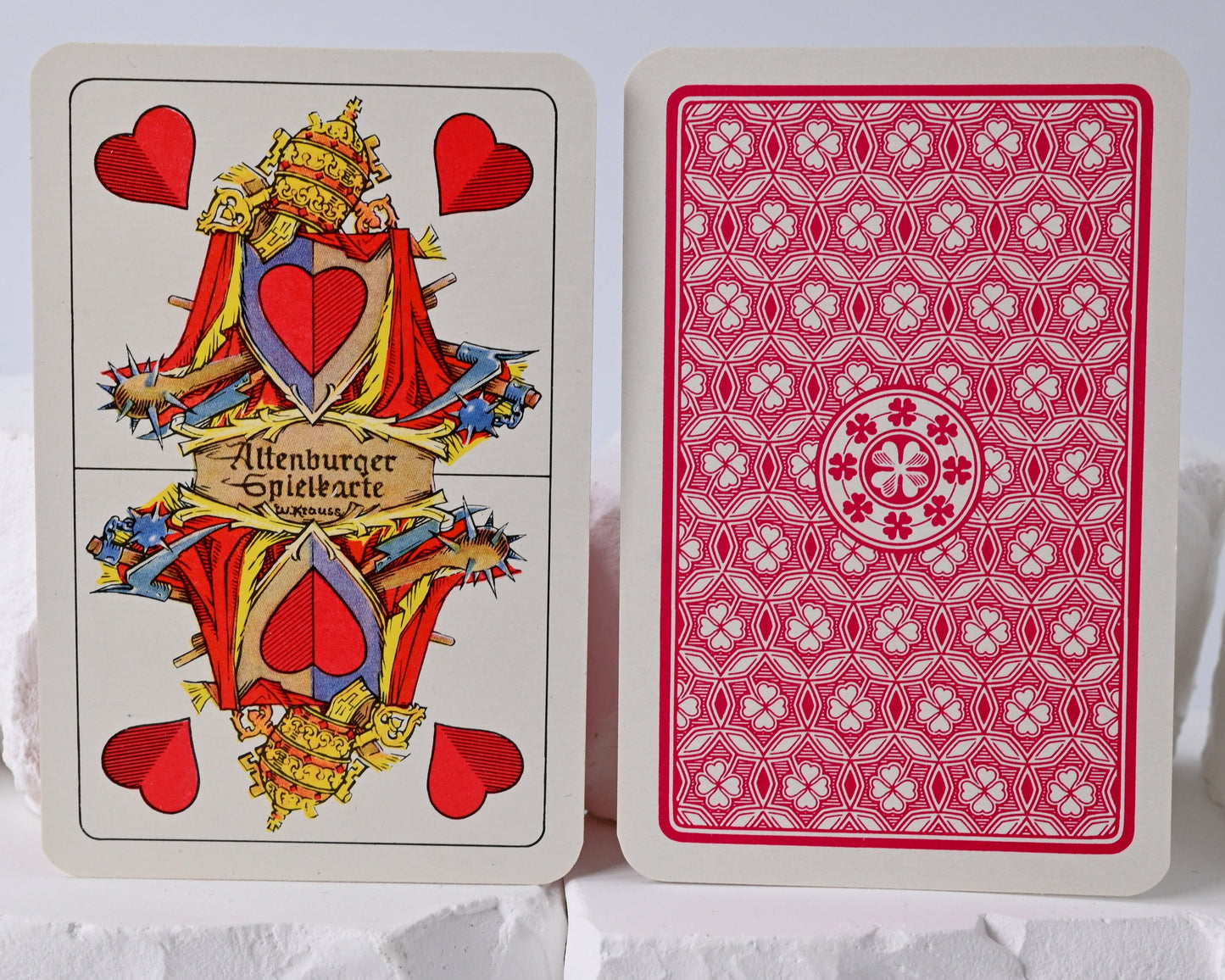 Vintage Doppelkopf Playing Cards, Altenburger DDR, German Pattern, Walter Krauss Design, Single Item, 1960s