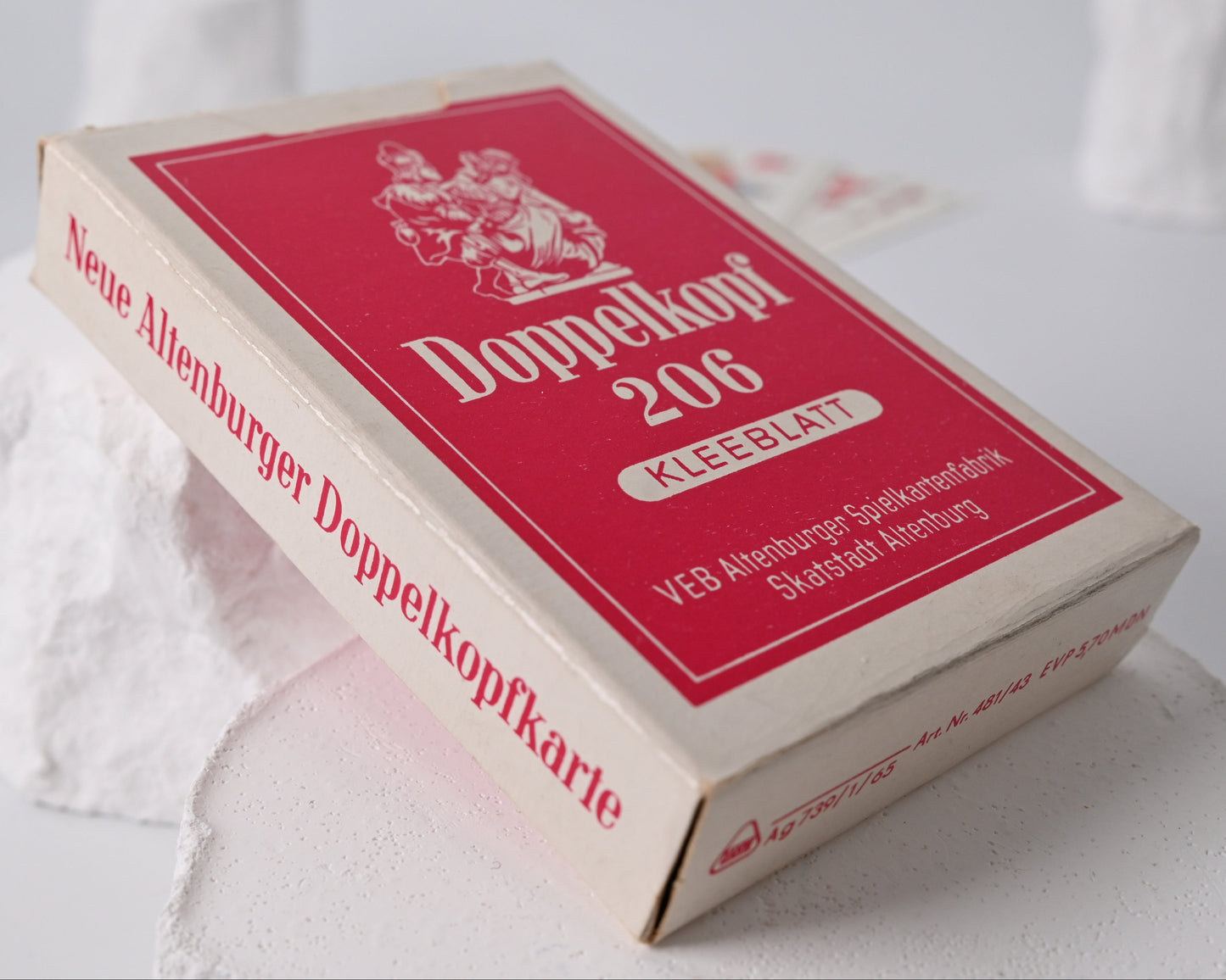 Vintage Doppelkopf Playing Cards, Altenburger DDR, German Pattern, Walter Krauss Design, Single Item, 1960s