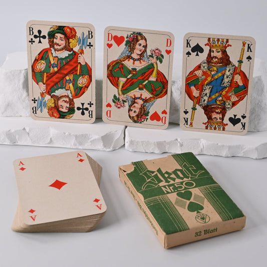 Skatspiel – Altenburger Spielkarten, Skat Karte Nr. 50, französisches Blatt, Einzelstück – 1940er Jahre