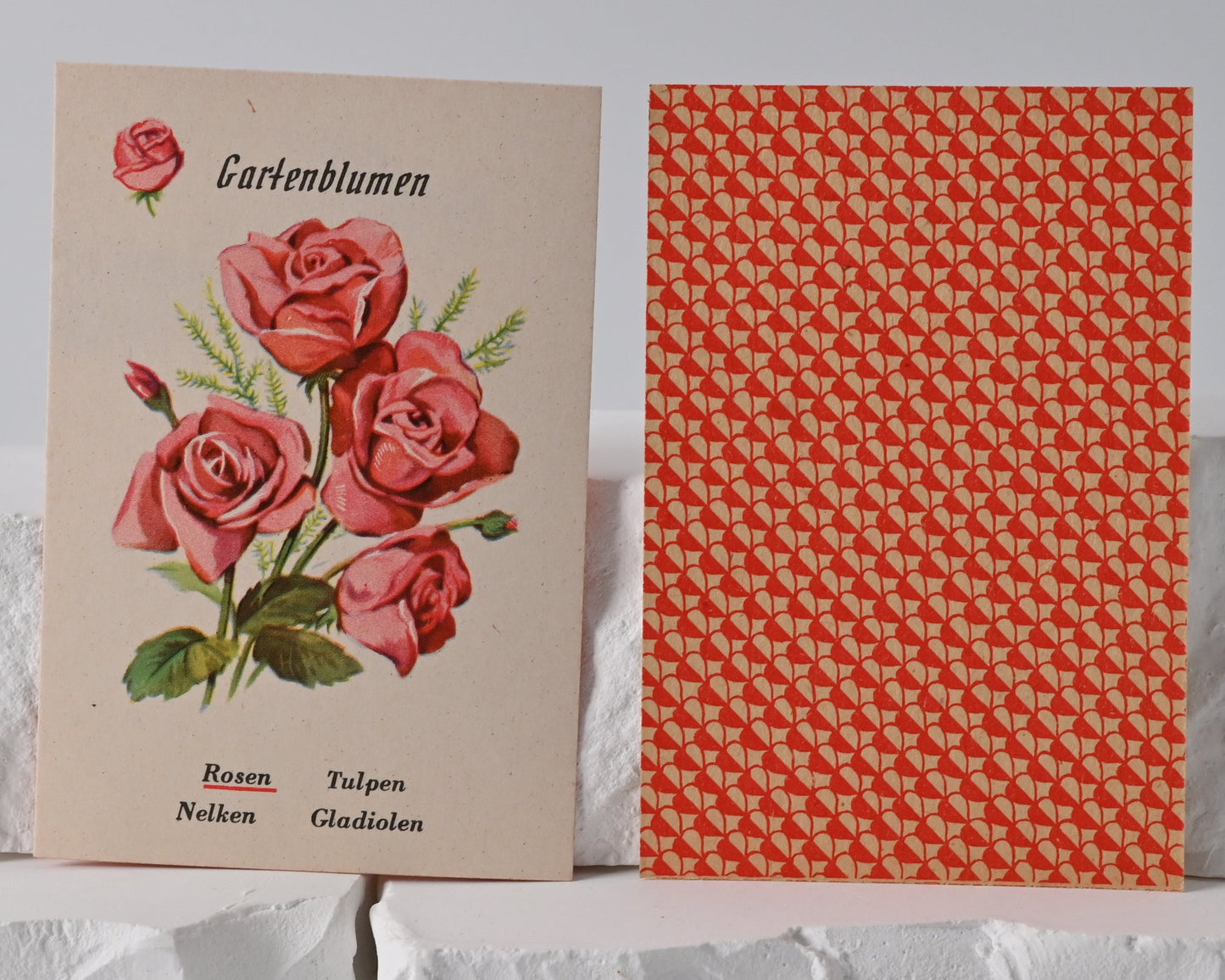 Blumenquartett – Schwager & Steinlein, Vintage Quartettspiel, vollständig, Originalschachtel, Einzelstück – 1950er Jahre