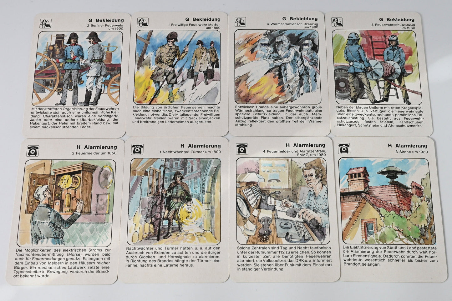 Quartettspiel – Feuerwehr-Quartett, Altenburger Spielkarten DDR, Feuerwehr-Technik, Einzelstück – 1980er Jahre