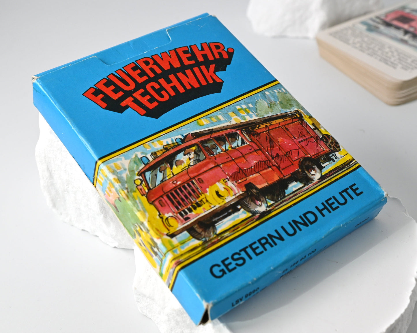 Quartettspiel – Feuerwehr-Quartett, Altenburger Spielkarten DDR, Feuerwehr-Technik, Einzelstück – 1980er Jahre