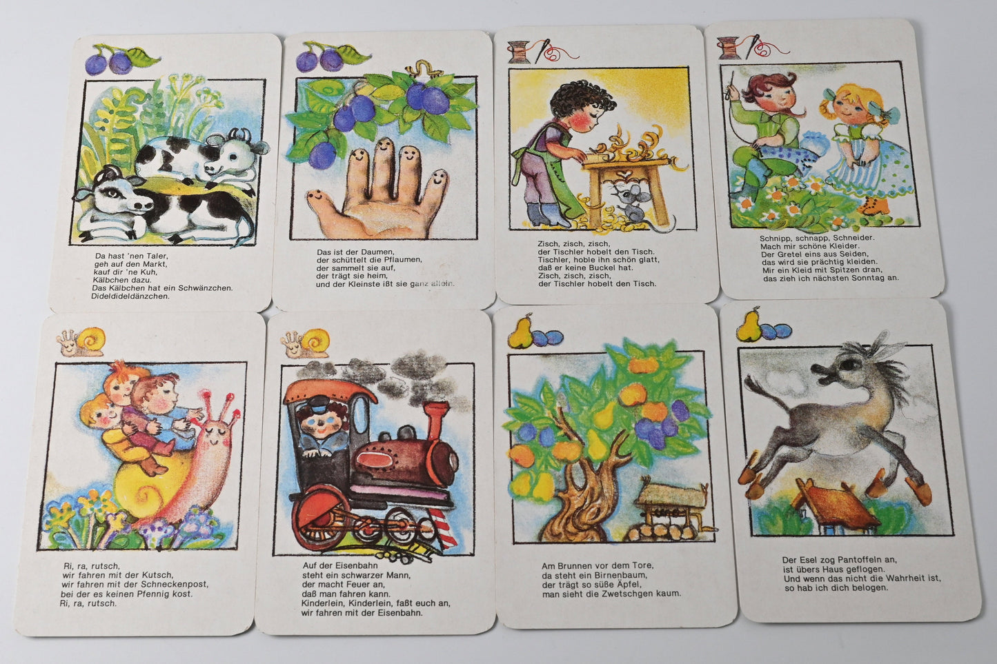 Quartettspiel – Kinderreime, Altenburger Spielkarten DDR, Einzelstück – 1980er Jahre
