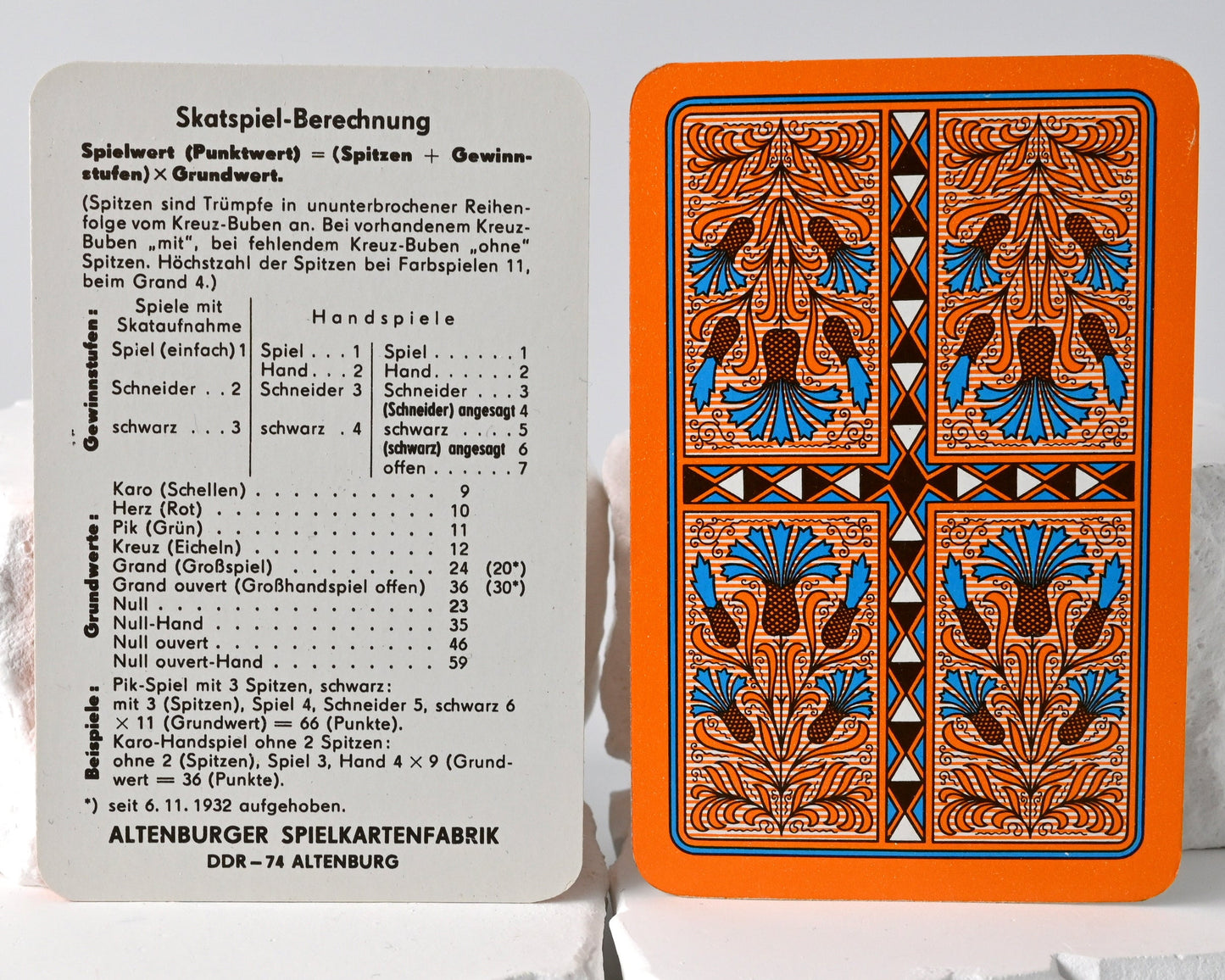 Skat Deck DDR – Altenburger Playing Cards, German Suited, Gilt Edges, Leather Case, One of a Kind – 1970s