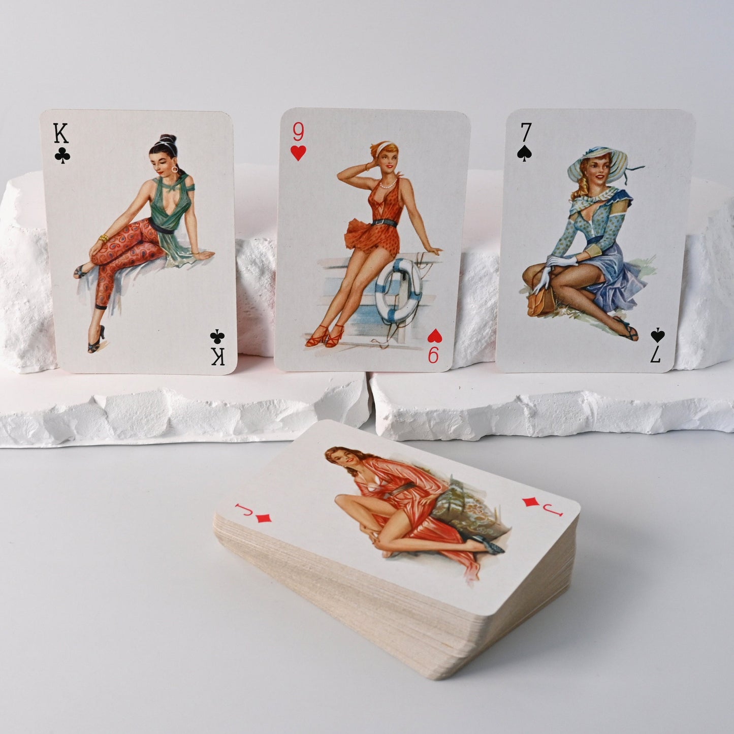 Pin-Up Playing Cards, Altenburger Vintage Deck, Sweetheart Design by Walter Krauss, Poker, Bridge, Canasta, 1970s