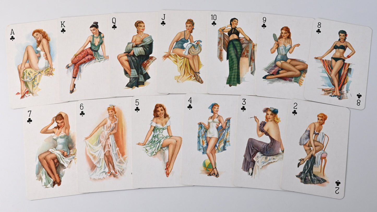 Pin-Up Playing Cards, Altenburger Vintage Deck, Sweetheart Design by Walter Krauss, Poker, Bridge, Canasta, 1970s