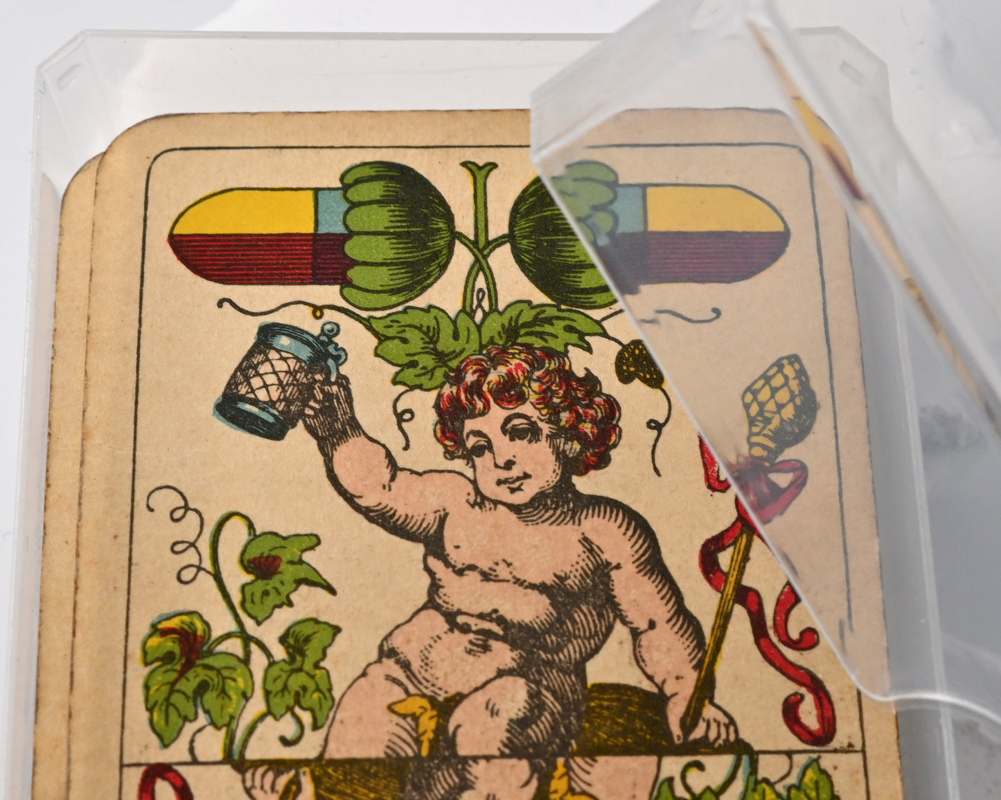 Skatspiel, Altenburger Spielkarten, bayerisches Doppelbild, AEG Reklame, deutsches Blatt, Einzelstück, 1930er Jahre