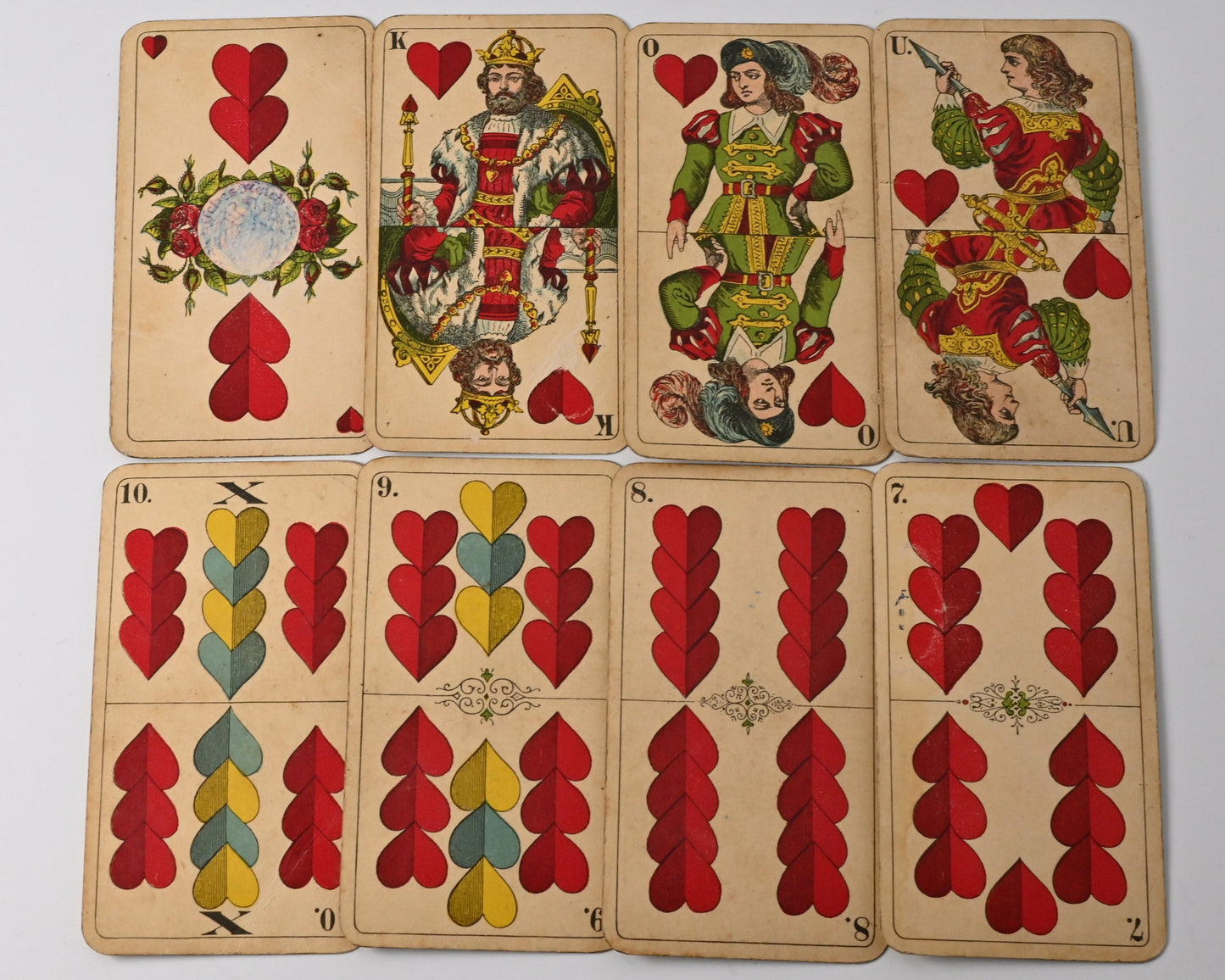 Skatspiel, Altenburger Spielkarten, bayerisches Doppelbild, AEG Reklame, deutsches Blatt, Einzelstück, 1930er Jahre