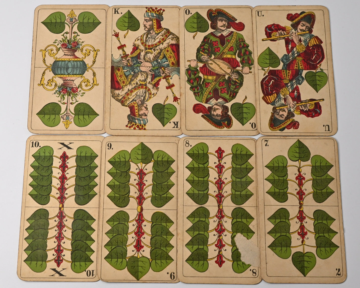 Skatspiel, Altenburger Spielkarten, bayerisches Doppelbild, AEG Reklame, deutsches Blatt, Einzelstück, 1930er Jahre