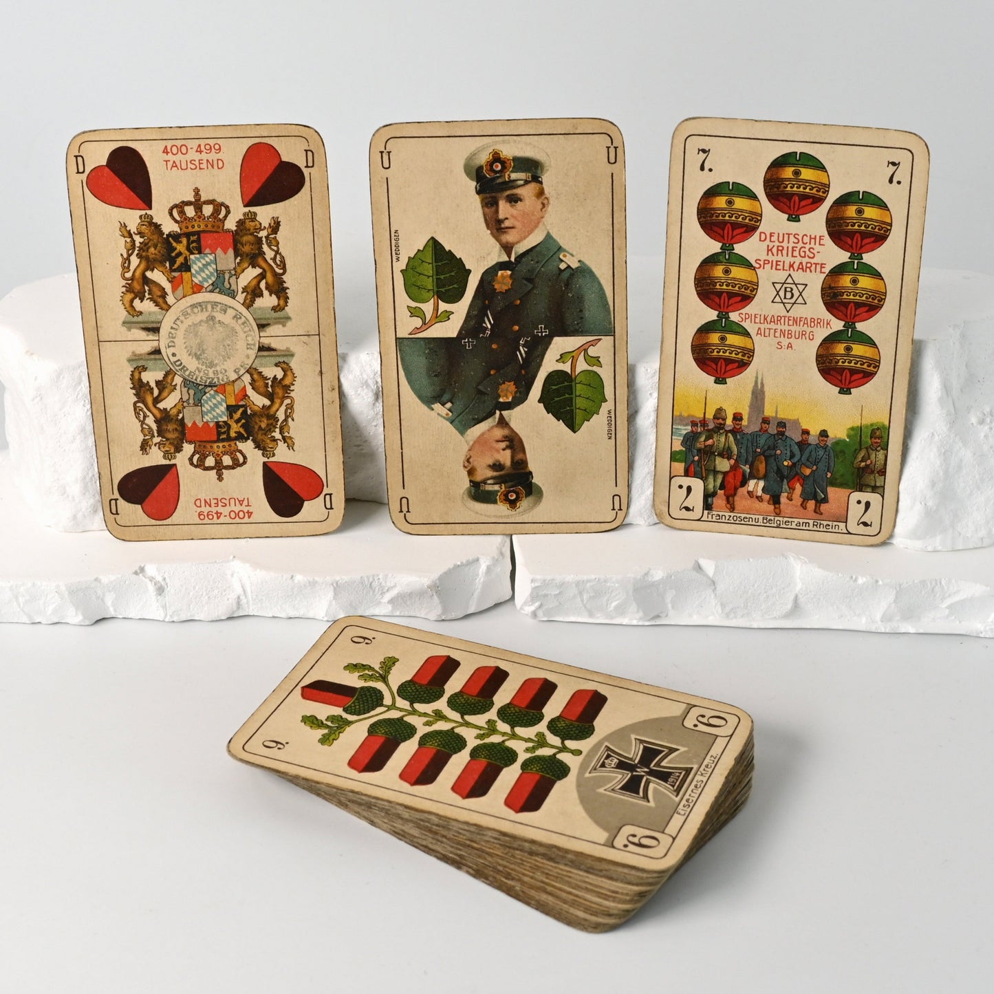 kat Deck – German War Playing Card No. 194, Altenburg Playing Cards, German-Suited Pattern, German Empire, One of a Kind – 1910s