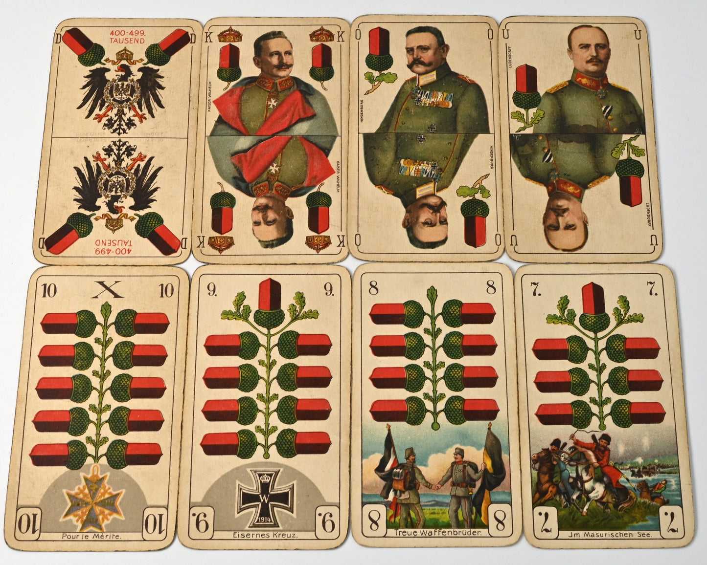 kat Deck – German War Playing Card No. 194, Altenburg Playing Cards, German-Suited Pattern, German Empire, One of a Kind – 1910s