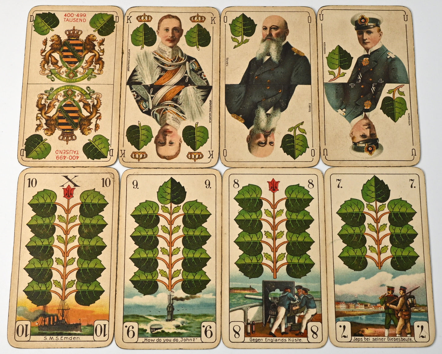 kat Deck – German War Playing Card No. 194, Altenburg Playing Cards, German-Suited Pattern, German Empire, One of a Kind – 1910s