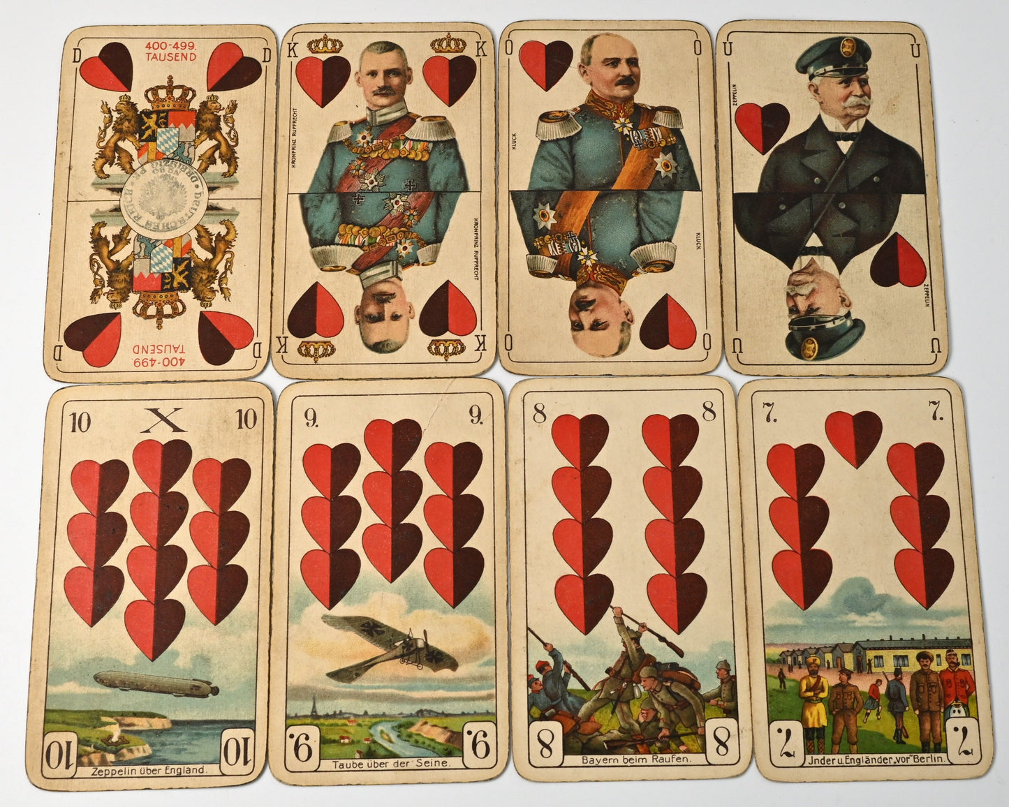 kat Deck – German War Playing Card No. 194, Altenburg Playing Cards, German-Suited Pattern, German Empire, One of a Kind – 1910s