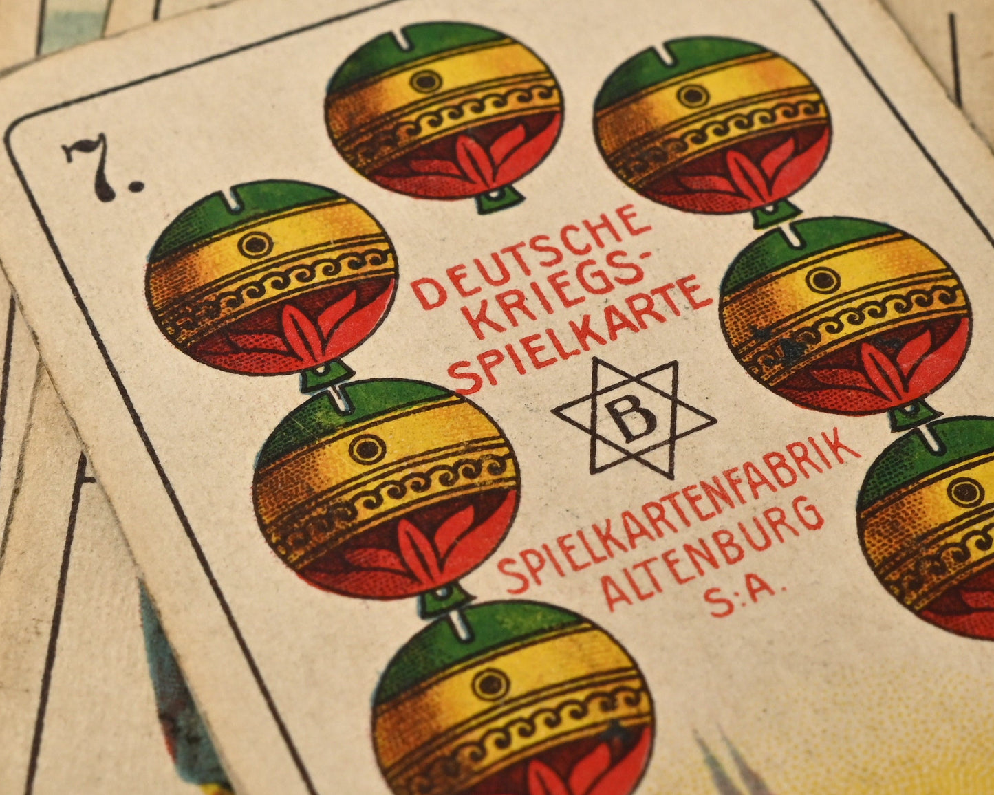 kat Deck – German War Playing Card No. 194, Altenburg Playing Cards, German-Suited Pattern, German Empire, One of a Kind – 1910s
