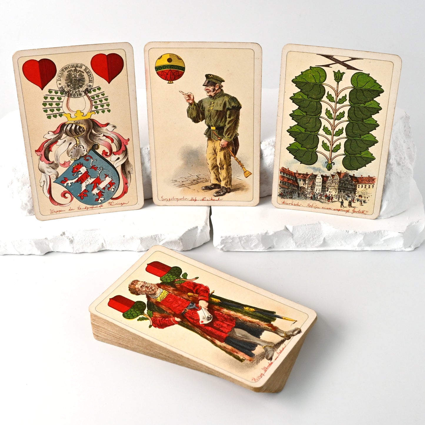 Altenburg Skat Deck 1897 – Leipzig Skat Card with Gilt Edges, German Suits, Carl Schneider & Co., 32 Cards, One-of-a-Kind – 1890s