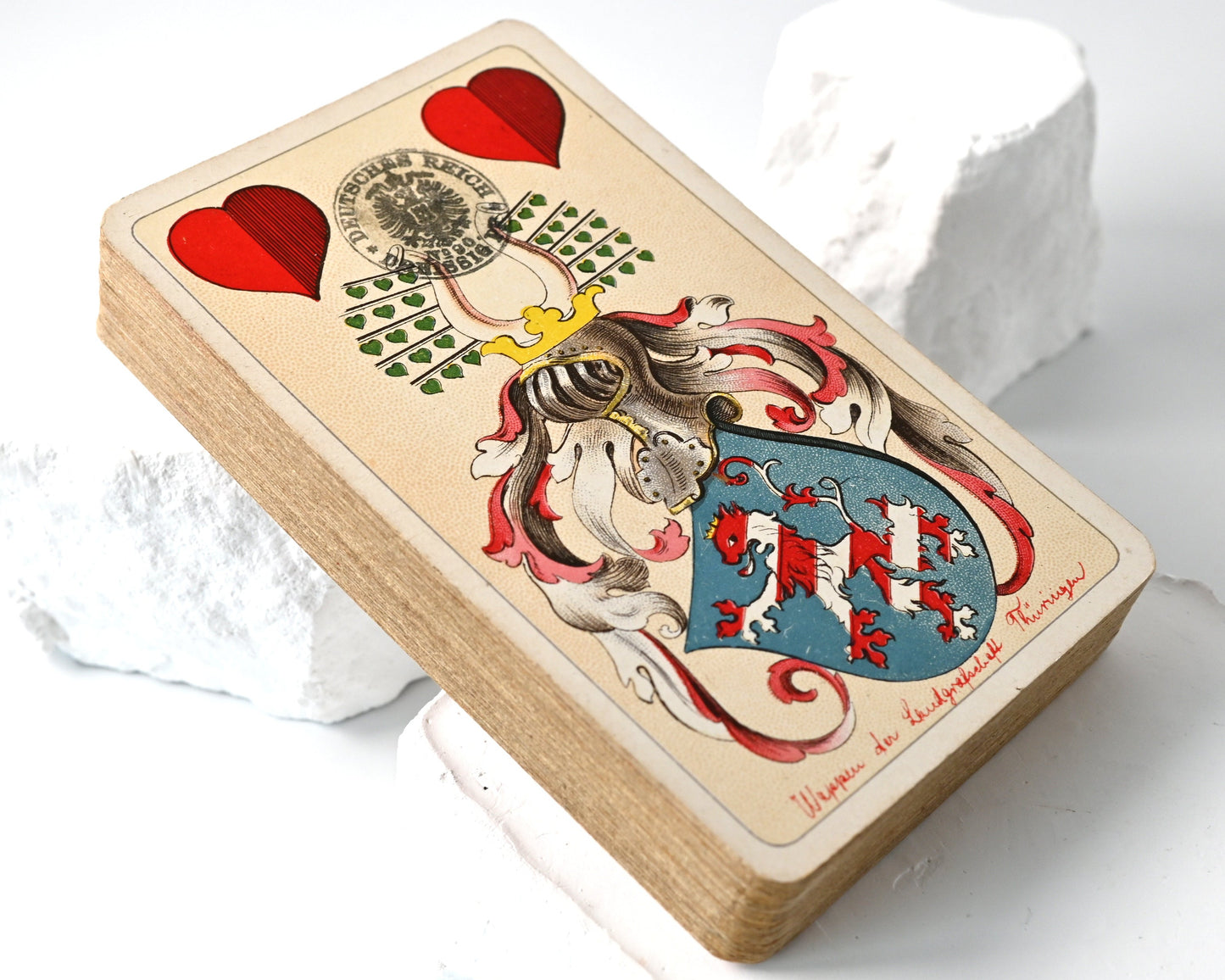 Altenburg Skat Deck 1897 – Leipzig Skat Card with Gilt Edges, German Suits, Carl Schneider & Co., 32 Cards, One-of-a-Kind – 1890s