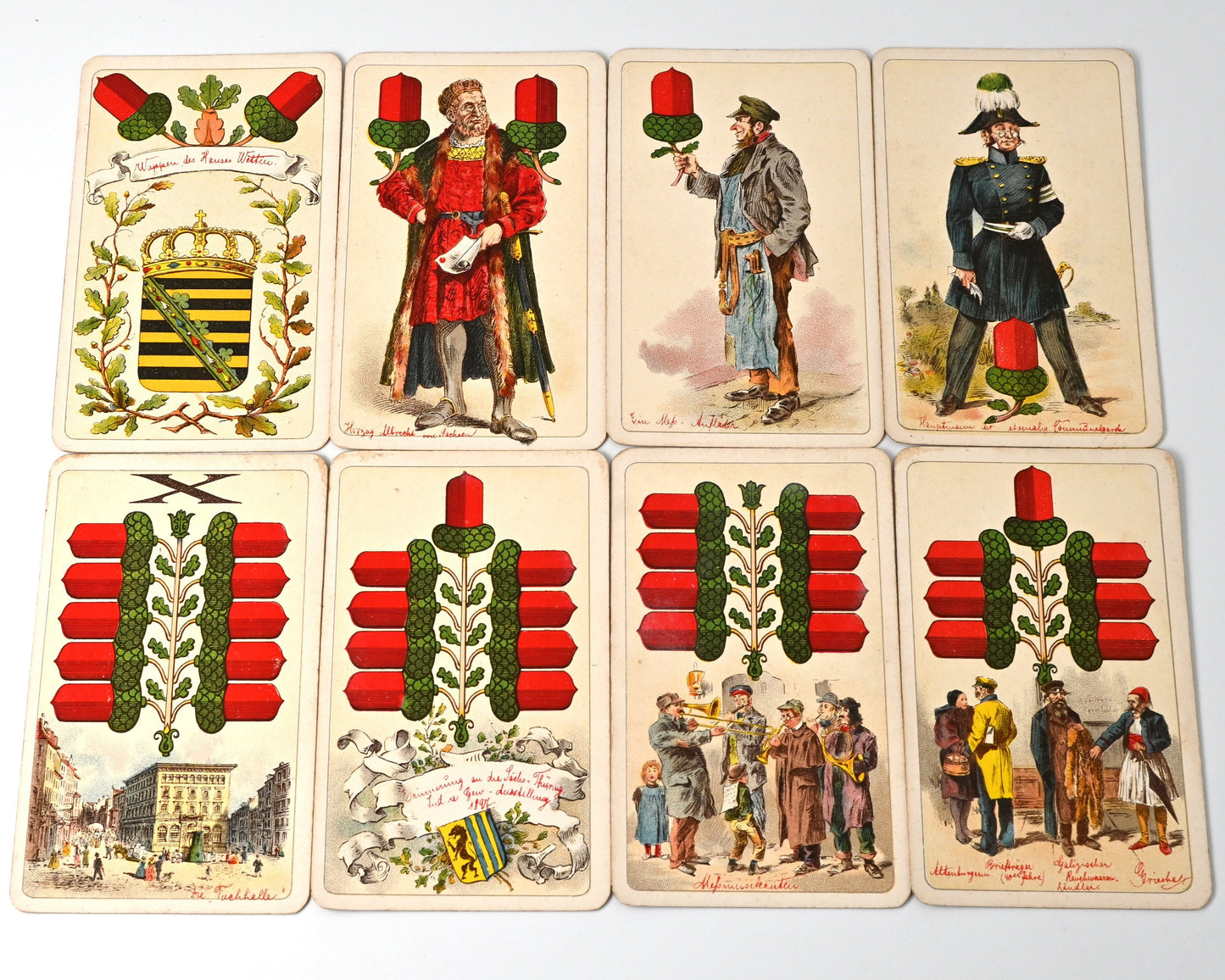 Altenburg Skat Deck 1897 – Leipzig Skat Card with Gilt Edges, German Suits, Carl Schneider & Co., 32 Cards, One-of-a-Kind – 1890s