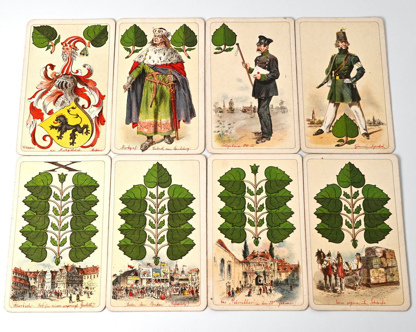 Altenburg Skat Deck 1897 – Leipzig Skat Card with Gilt Edges, German Suits, Carl Schneider & Co., 32 Cards, One-of-a-Kind – 1890s
