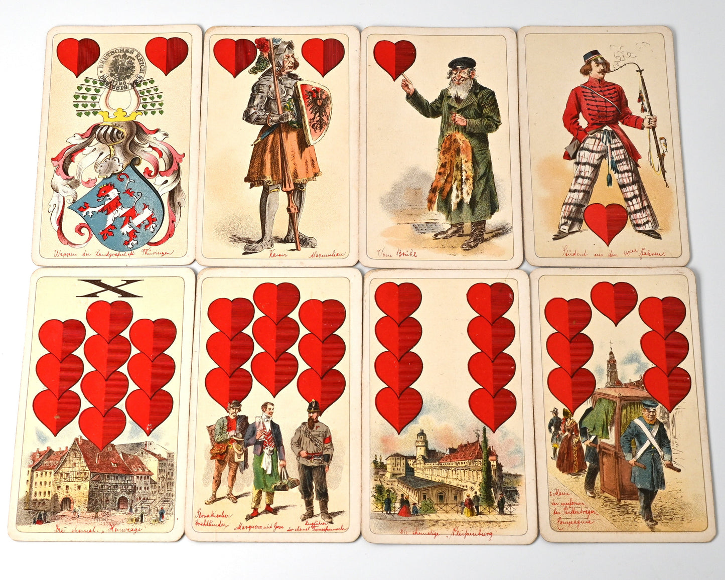 Altenburg Skat Deck 1897 – Leipzig Skat Card with Gilt Edges, German Suits, Carl Schneider & Co., 32 Cards, One-of-a-Kind – 1890s