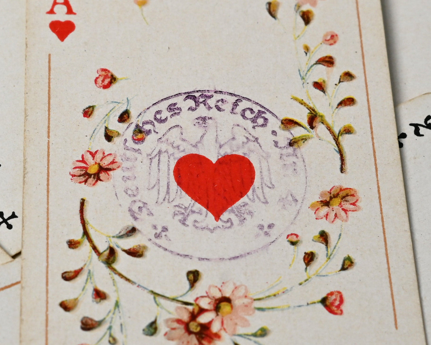 Salon Patience Nr 170, Vereinigte Stralsunder Spielkarten Fabriken, mit Goldecken, Reichsstempel Nr 4, Einzelstück, 1920er Jahre