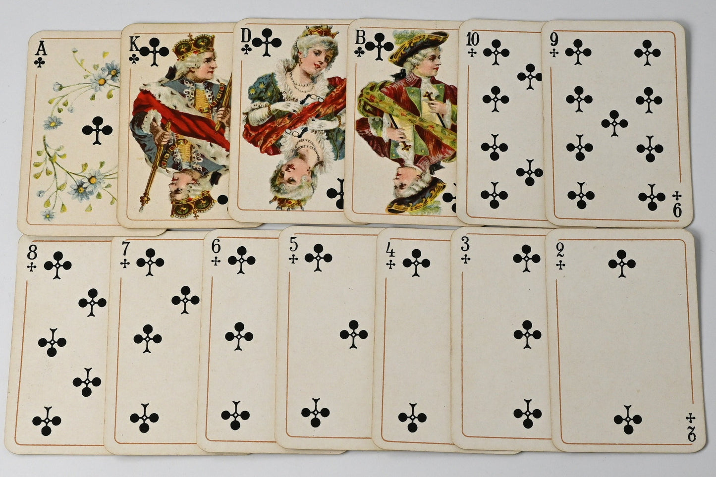 Salon Patience Nr 170, Vereinigte Stralsunder Spielkarten Fabriken, mit Goldecken, Reichsstempel Nr 4, Einzelstück, 1920er Jahre