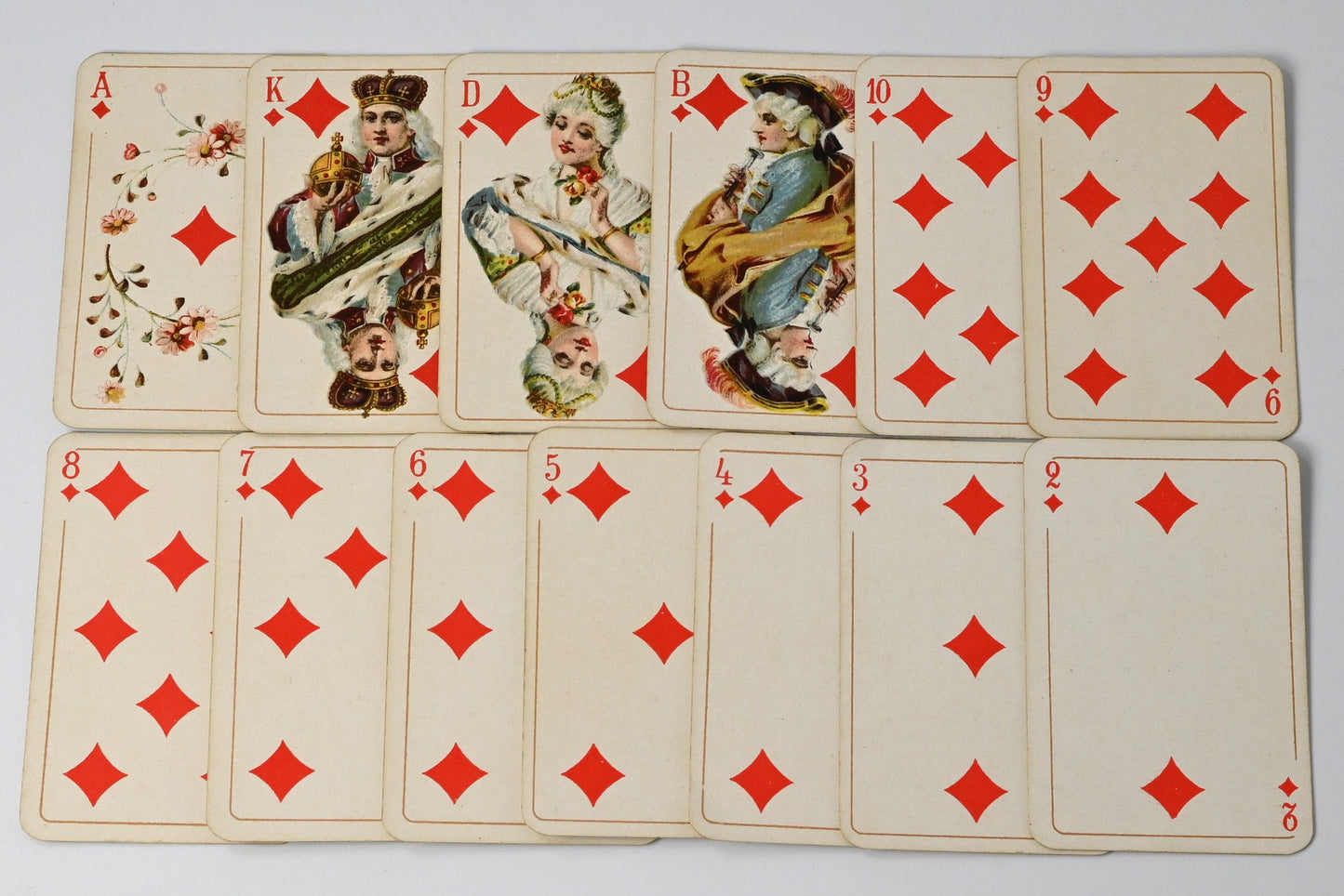 Salon Patience Nr 170, Vereinigte Stralsunder Spielkarten Fabriken, mit Goldecken, Reichsstempel Nr 4, Einzelstück, 1920er Jahre