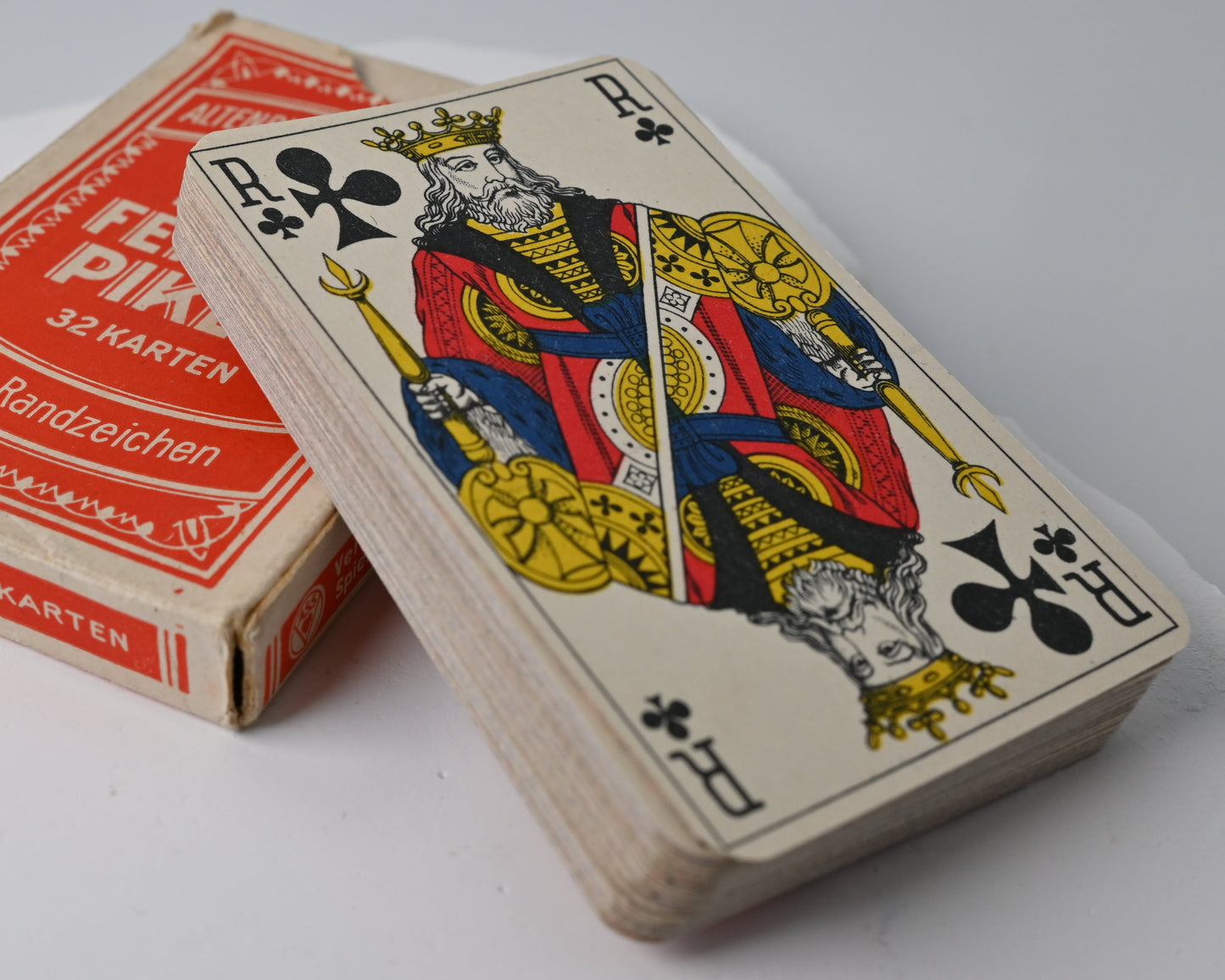 Piquet Kartenspiel, Altenburger Spielkarten, Feinste Piquet Nr 12, französisches Blatt, Einzelstück, 1930er Jahre