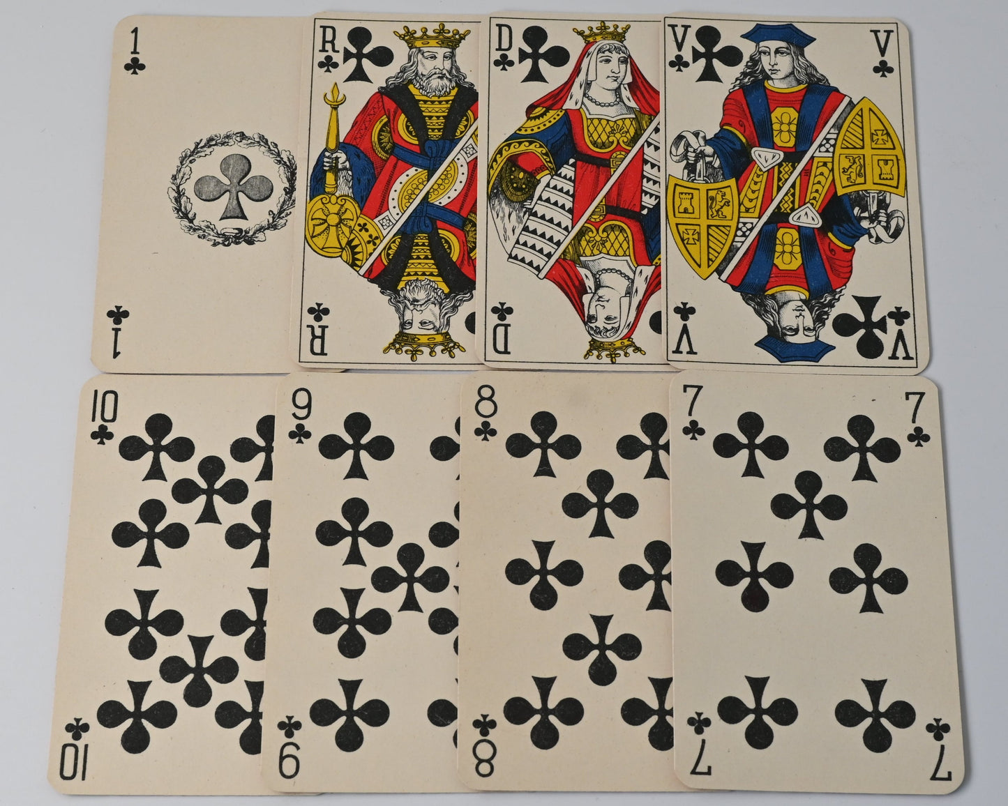 Piquet Kartenspiel, Altenburger Spielkarten, Feinste Piquet Nr 12, französisches Blatt, Einzelstück, 1930er Jahre