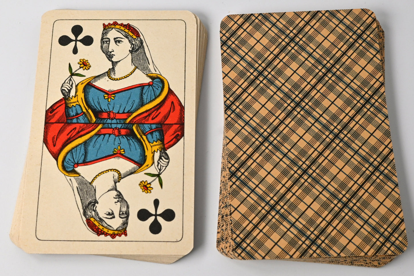 Piquet-Kartenspiel – J. Müller & Cie Schaffhausen, Cartes Fines, Schweizer Spielkarten, Einzelstück – 1920er Jahre