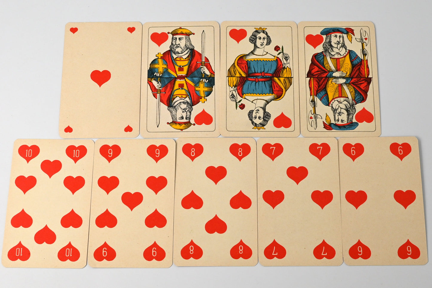 Piquet-Kartenspiel – J. Müller & Cie Schaffhausen, Cartes Fines, Schweizer Spielkarten, Einzelstück – 1920er Jahre