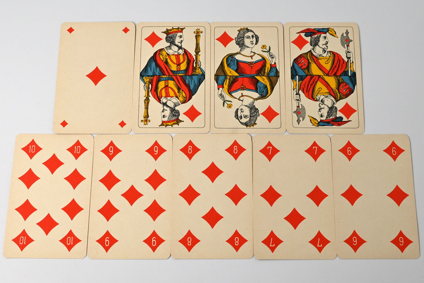 Piquet-Kartenspiel – J. Müller & Cie Schaffhausen, Cartes Fines, Schweizer Spielkarten, Einzelstück – 1920er Jahre