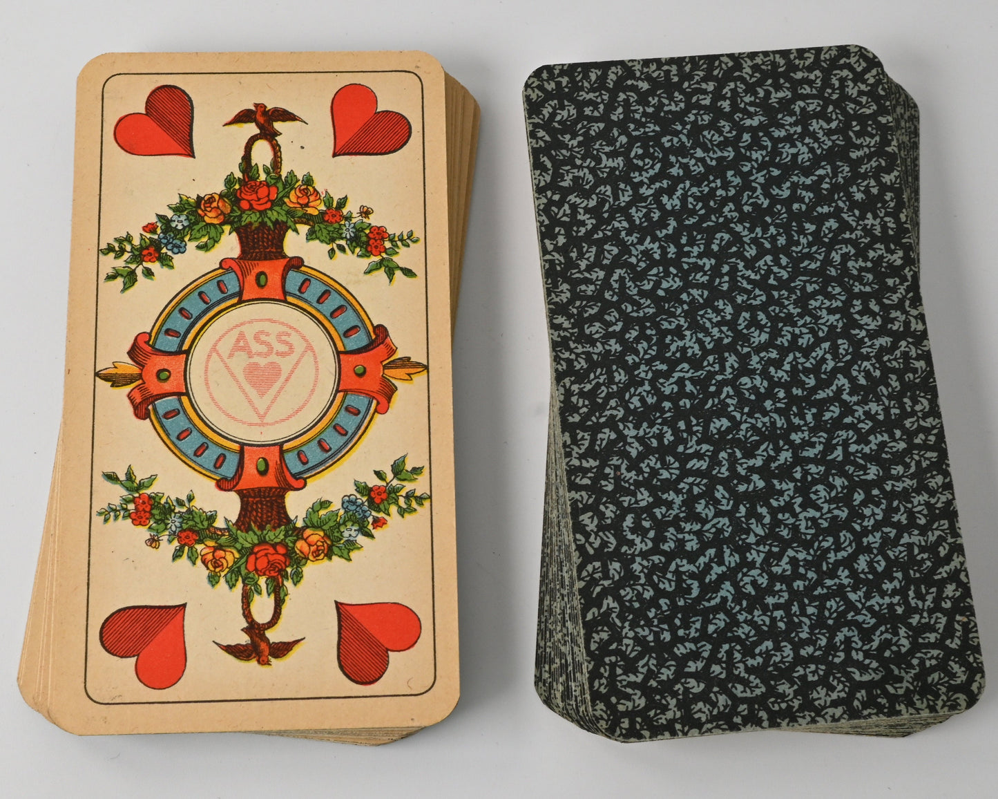 Doppelkopf Playing Cards No. 128 D, Altenburg, Schwerdter Pattern, Saxon Double Portrait, 1940s